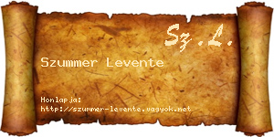 Szummer Levente névjegykártya