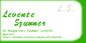 levente szummer business card